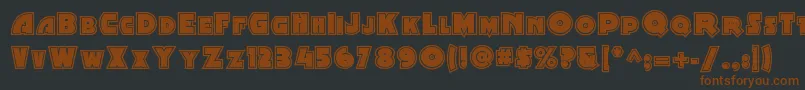 Minstrelpostertwonf-fontti – ruskeat fontit mustalla taustalla