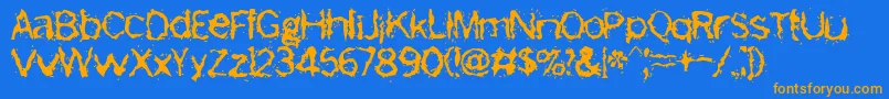 Freemason Font – Orange Fonts on Blue Background