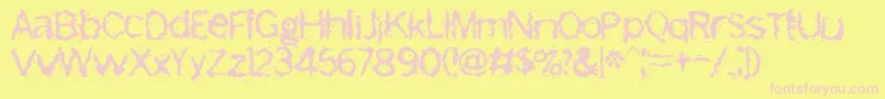 Freemason Font – Pink Fonts on Yellow Background