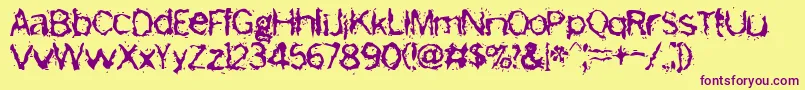 Freemason Font – Purple Fonts on Yellow Background