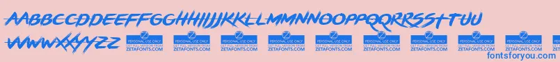 BrushstrikeTrial Font – Blue Fonts on Pink Background