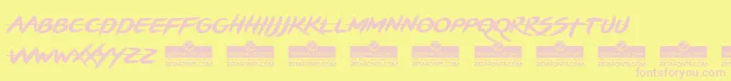 BrushstrikeTrial Font – Pink Fonts on Yellow Background
