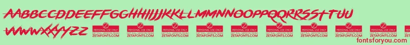 BrushstrikeTrial Font – Red Fonts on Green Background