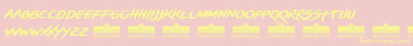 BrushstrikeTrial Font – Yellow Fonts on Pink Background