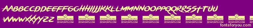 BrushstrikeTrial Font – Yellow Fonts on Purple Background