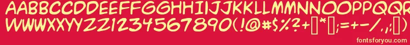 Acme Font – Yellow Fonts on Red Background