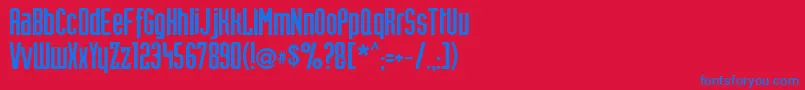 Trusto Font – Blue Fonts on Red Background