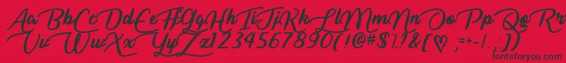 LiarScriptOtf Font – Black Fonts on Red Background