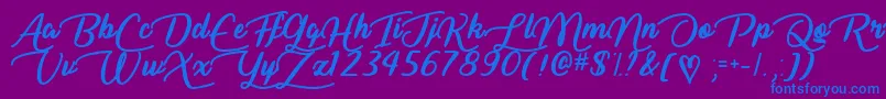 LiarScriptOtf Font – Blue Fonts on Purple Background