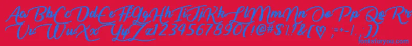 LiarScriptOtf Font – Blue Fonts on Red Background