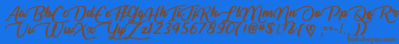 LiarScriptOtf Font – Brown Fonts on Blue Background