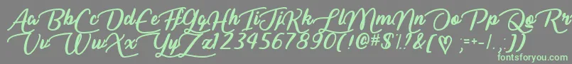 LiarScriptOtf Font – Green Fonts on Gray Background