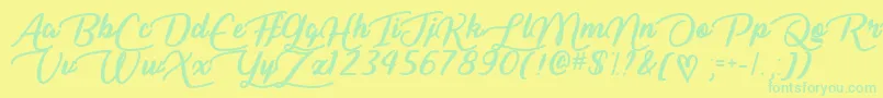 LiarScriptOtf Font – Green Fonts on Yellow Background