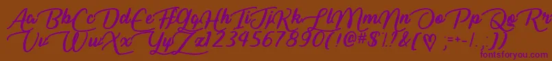 LiarScriptOtf Font – Purple Fonts on Brown Background