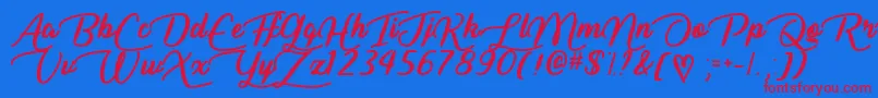 LiarScriptOtf Font – Red Fonts on Blue Background