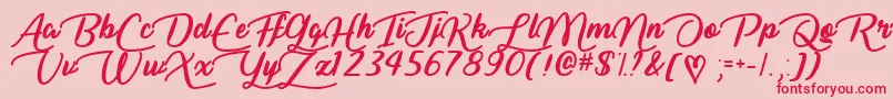LiarScriptOtf Font – Red Fonts on Pink Background