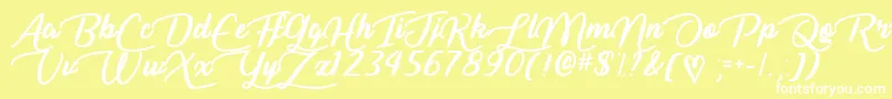 LiarScriptOtf Font – White Fonts on Yellow Background