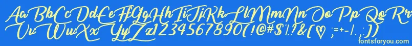 LiarScriptOtf Font – Yellow Fonts on Blue Background