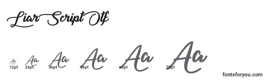 LiarScriptOtf Font Sizes
