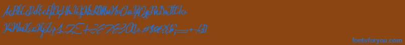 フォントAstralprojectionsitalic – 茶色の背景に青い文字