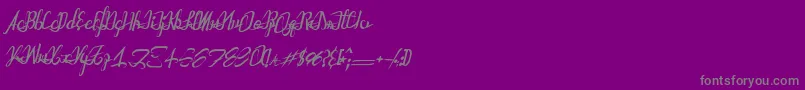 フォントAstralprojectionsitalic – 紫の背景に灰色の文字