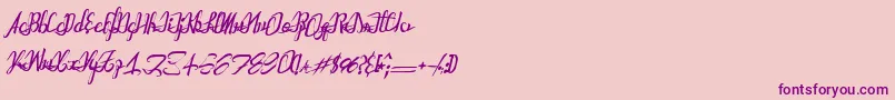 Fonte Astralprojectionsitalic – fontes roxas em um fundo rosa