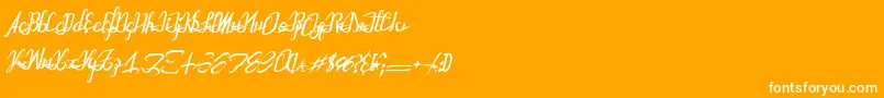 フォントAstralprojectionsitalic – オレンジの背景に白い文字