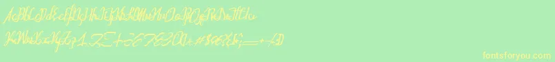 Шрифт Astralprojectionsitalic – жёлтые шрифты на зелёном фоне