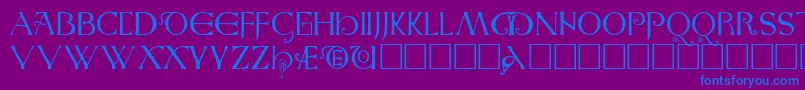 Saxon Font – Blue Fonts on Purple Background