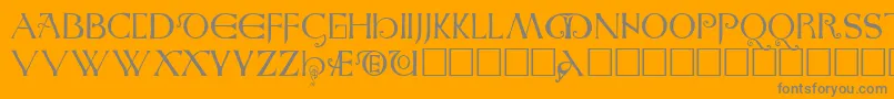 Saxon Font – Gray Fonts on Orange Background