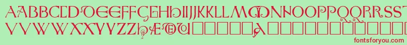 Saxon Font – Red Fonts on Green Background