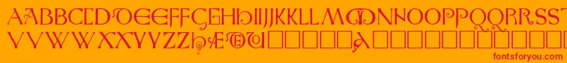 Saxon Font – Red Fonts on Orange Background