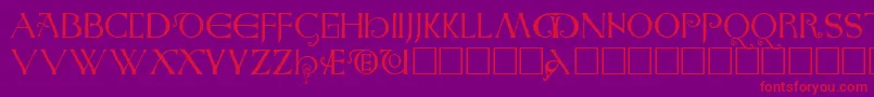 Saxon Font – Red Fonts on Purple Background