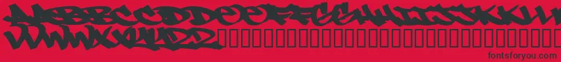 NceTag-Schriftart – Schwarze Schriften auf rotem Hintergrund