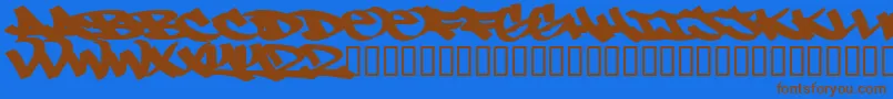 NceTag Font – Brown Fonts on Blue Background
