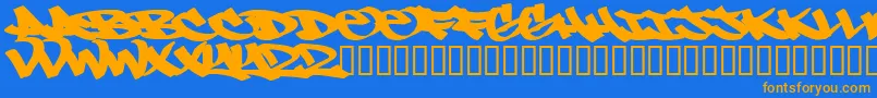 NceTag Font – Orange Fonts on Blue Background