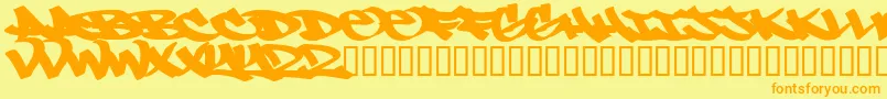 NceTag Font – Orange Fonts on Yellow Background