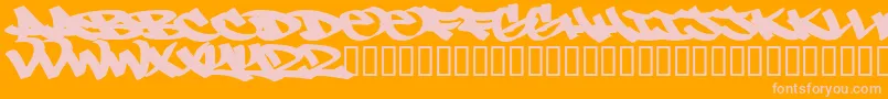 NceTag Font – Pink Fonts on Orange Background