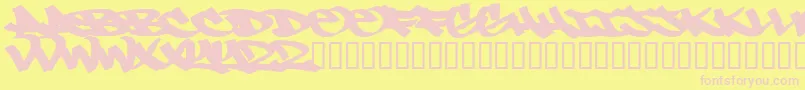 NceTag Font – Pink Fonts on Yellow Background