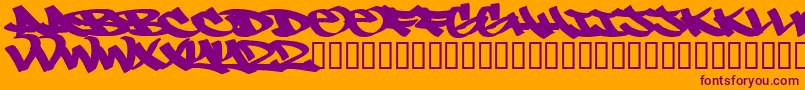 NceTag Font – Purple Fonts on Orange Background