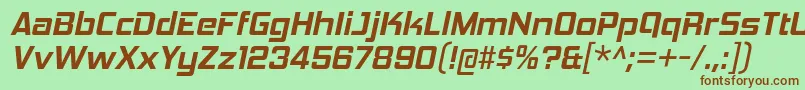 HemiHeadBdIt-fontti – ruskeat fontit vihreällä taustalla