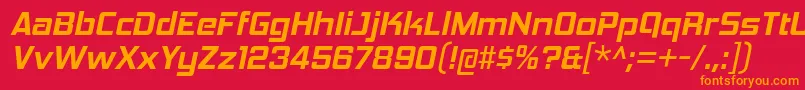 HemiHeadBdIt Font – Orange Fonts on Red Background