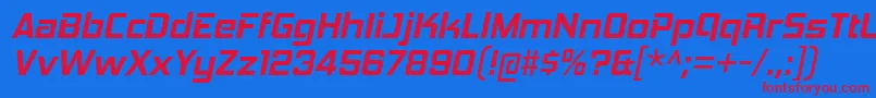 HemiHeadBdIt Font – Red Fonts on Blue Background
