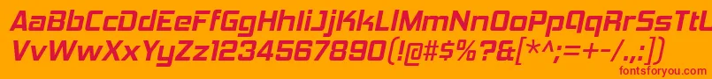 HemiHeadBdIt Font – Red Fonts on Orange Background