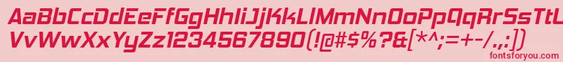HemiHeadBdIt Font – Red Fonts on Pink Background