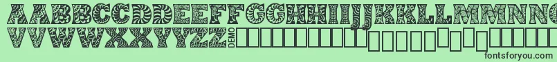 DigidonDemo-fontti – mustat fontit vihreällä taustalla