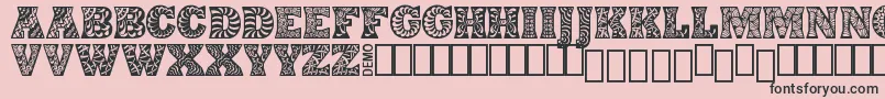 DigidonDemo-fontti – mustat fontit vaaleanpunaisella taustalla
