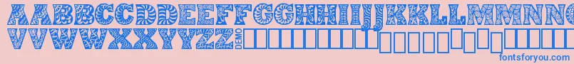 フォントDigidonDemo – ピンクの背景に青い文字