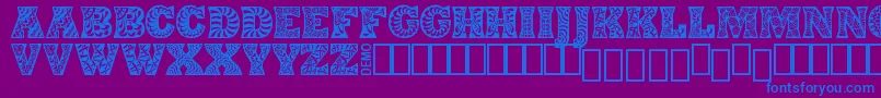フォントDigidonDemo – 紫色の背景に青い文字