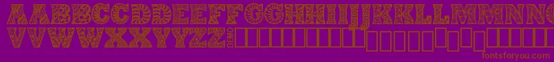 DigidonDemo-Schriftart – Braune Schriften auf violettem Hintergrund